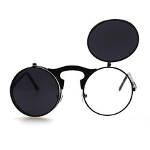 Load image into Gallery viewer, Man vintage round steampunk sunglasses