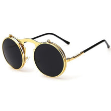 Load image into Gallery viewer, Man vintage round steampunk sunglasses