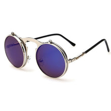 Load image into Gallery viewer, Man vintage round steampunk sunglasses