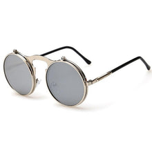 Load image into Gallery viewer, Man vintage round steampunk sunglasses