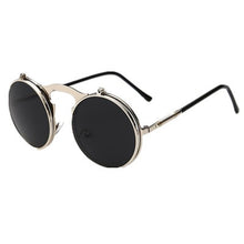 Load image into Gallery viewer, Man vintage round steampunk sunglasses