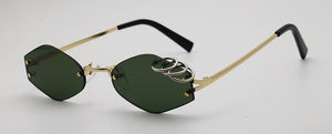 SHAUNA Unique Iron Rings Decoration Sunglasses