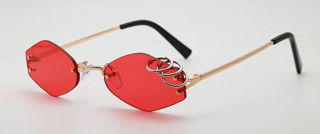 SHAUNA Unique Iron Rings Decoration Sunglasses