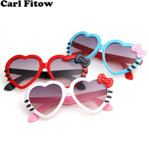 Fashion Summer Cartoon Cute Heart Bow Cat Sunglasses