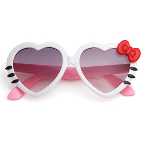 Fashion Summer Cartoon Cute Heart Bow Cat Sunglasses